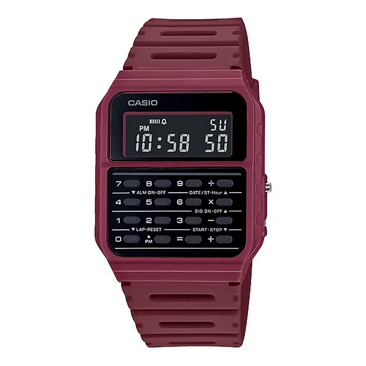 Reloj Casio Calculadora CA-53WF-4BDF Hombre Resina Rojo