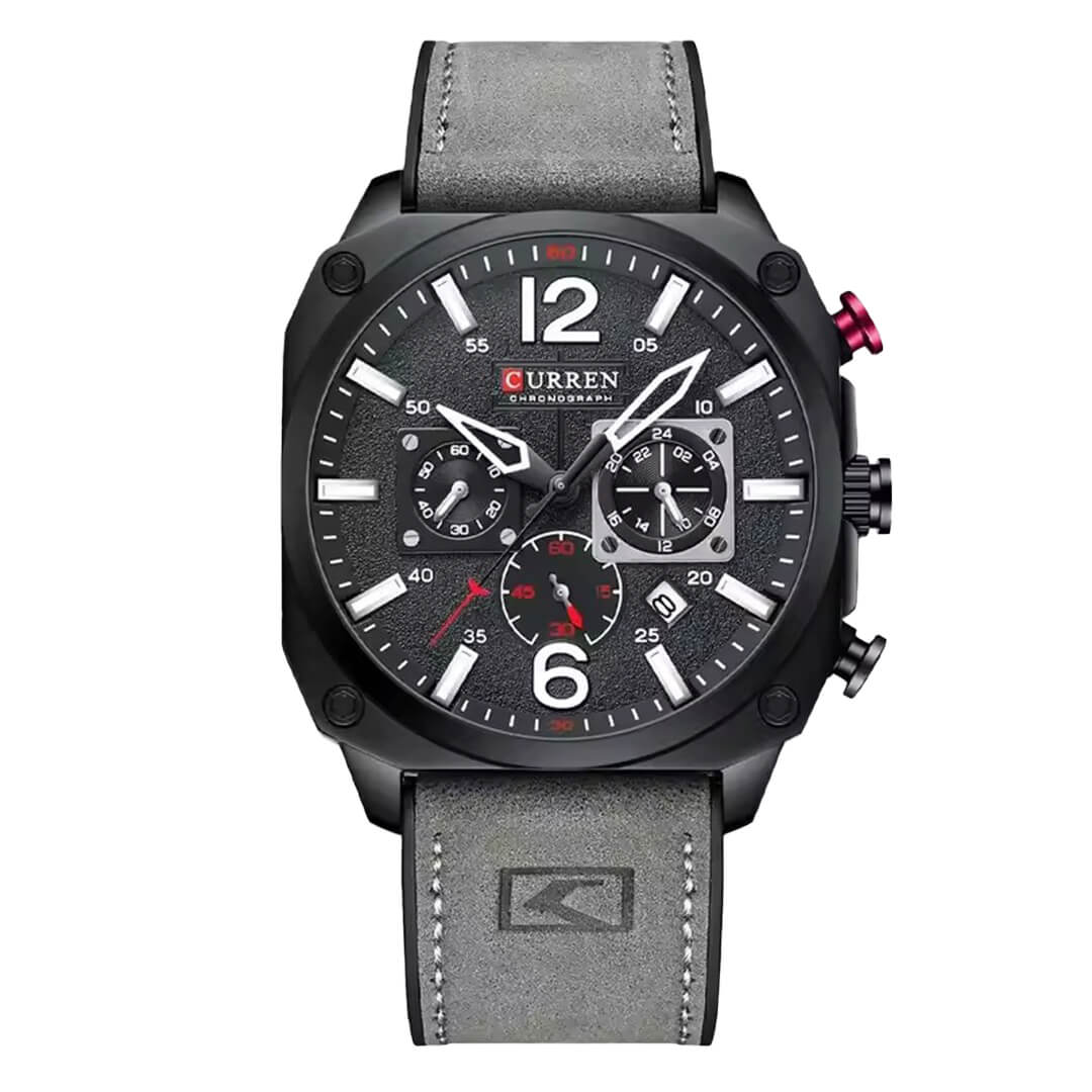 Reloj Curren CUR-52 Hombre Cuero Gris