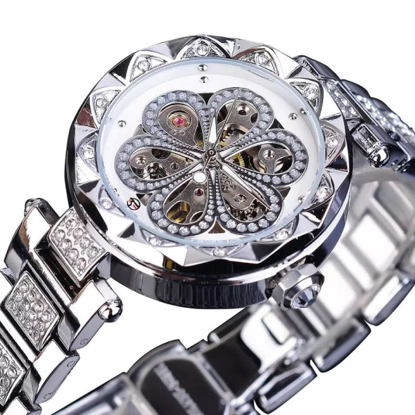 Reloj Forsining automático ACERO plateado FOR-M-2 con diseño elegante y brillante, ideal para la mujer moderna.