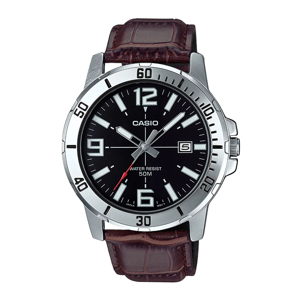 Reloj Casio MTP-VD01L-1B Hombre Cuero Marrón