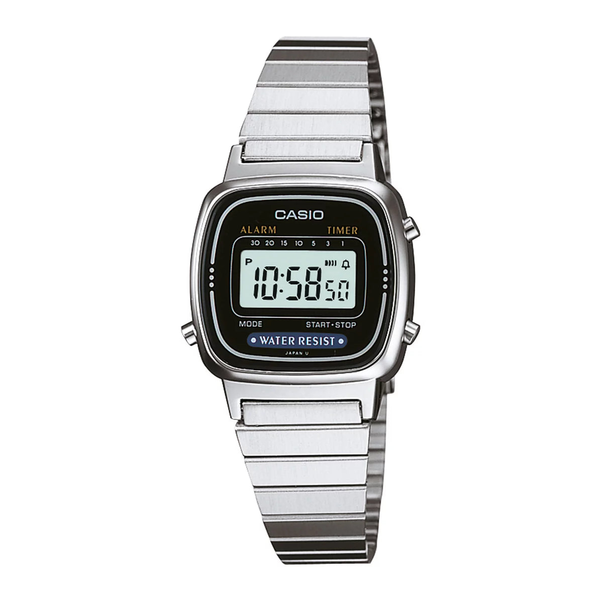 RELOJ CASIO PLATEADO NEGRO LA-670WD-1DF CAS-M-11