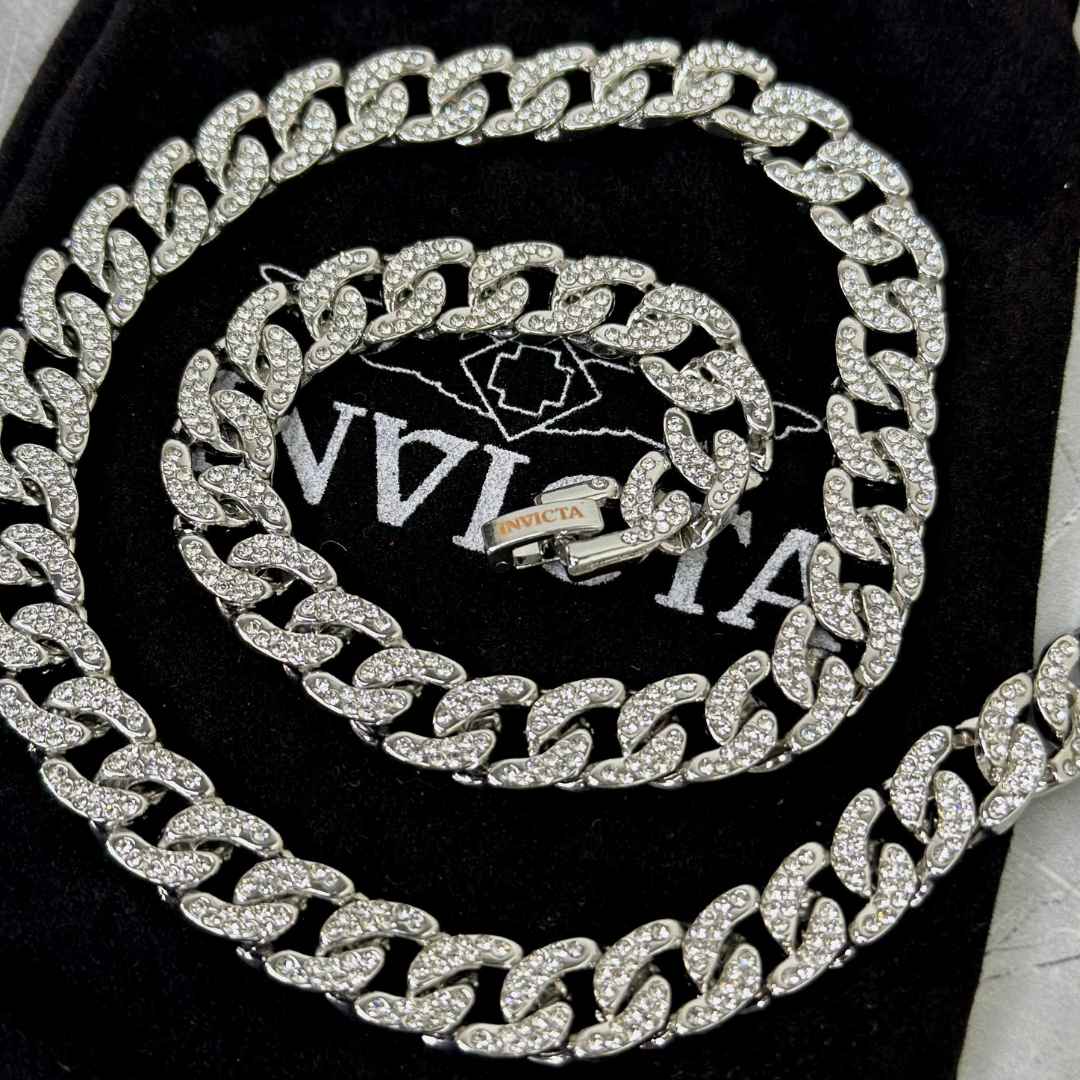 Collar Invicta Elements 80936 Cadena Cubana Plateada | INV-565