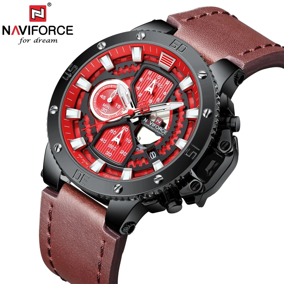 RELOJ NAVIFORCE CUERO ROJO NAV-117