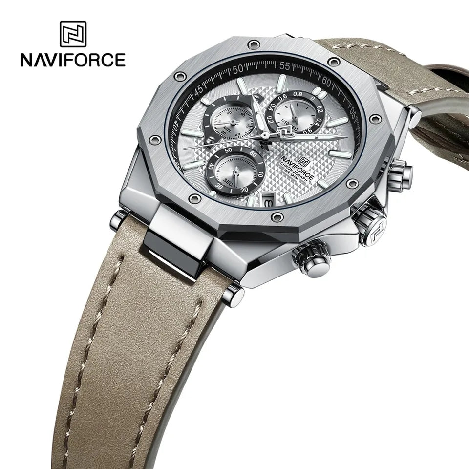 RELOJ NAVIFORCE CUERO BEIGE NAV-104