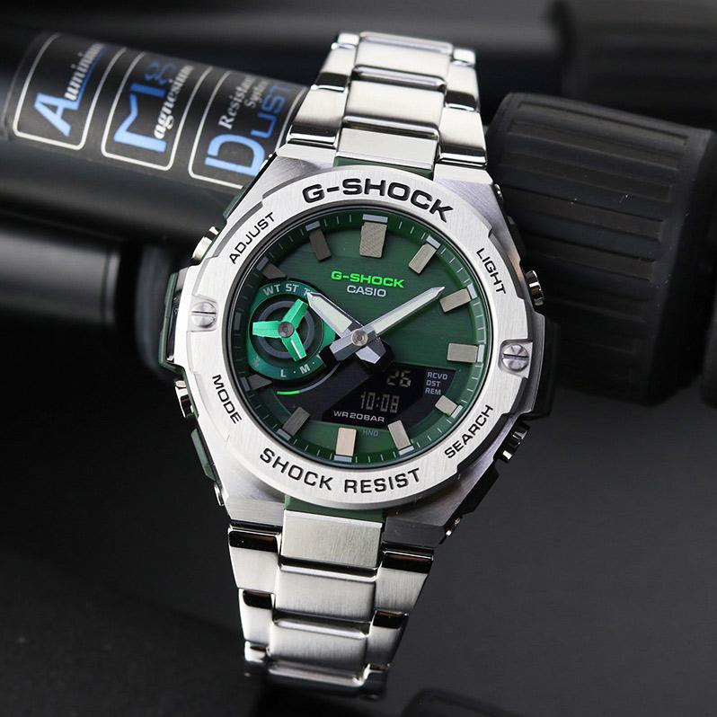 RELOJ G-SHOCK VORTEX DIGITAL ACERO CON VERDE G-S-167