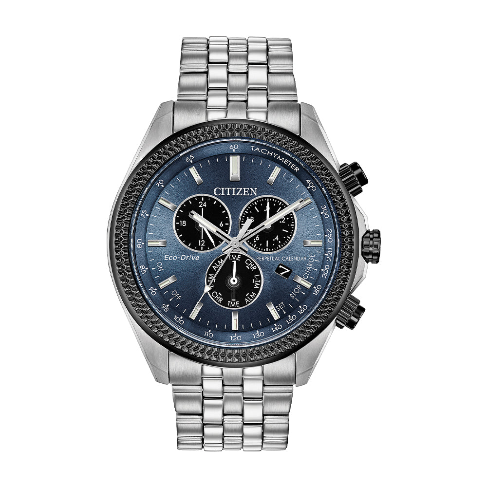 RELOJ CITIZEN PLATEADO CON AZUL BL5568-54L CIT-3