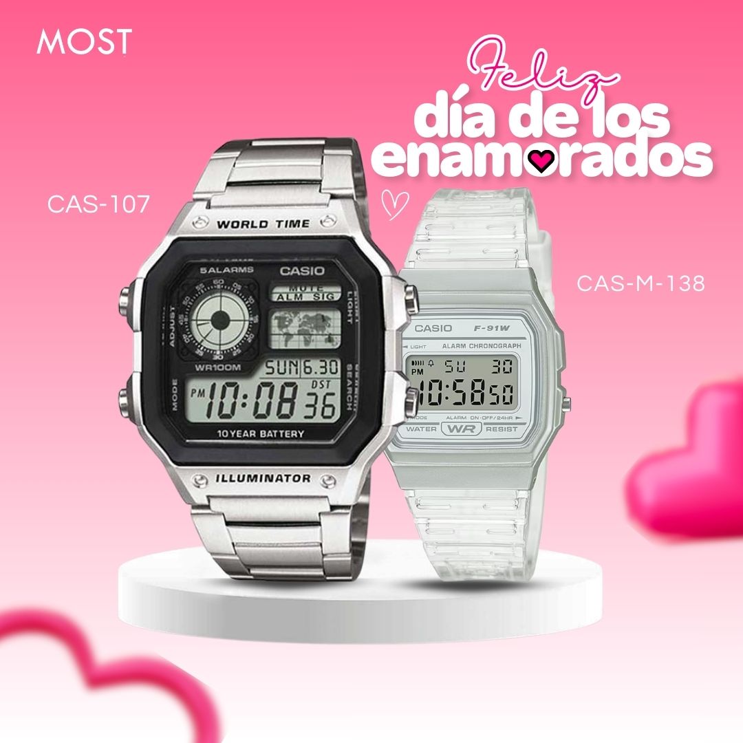 Relojes para Pareja: Casio AE-1200WHD-1AV y F-91WS-7D