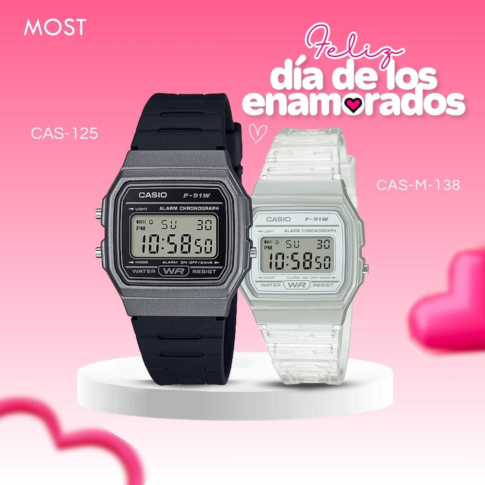 Relojes para Pareja: Casio F-91WM-1BD y F-91WS-7D