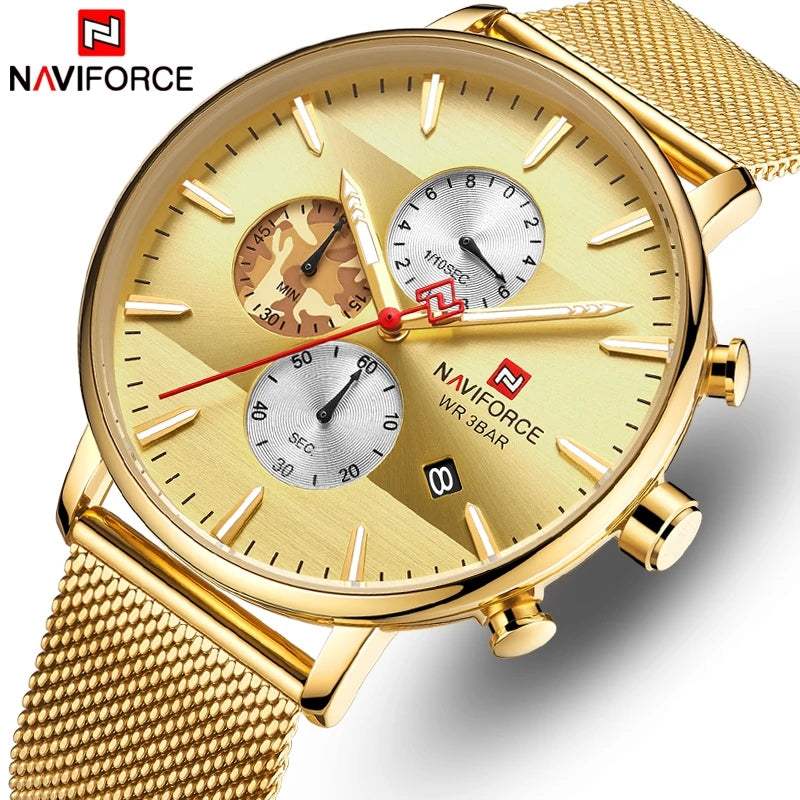 RELOJ NAVIFORCE MALLA DORADO NAV-113