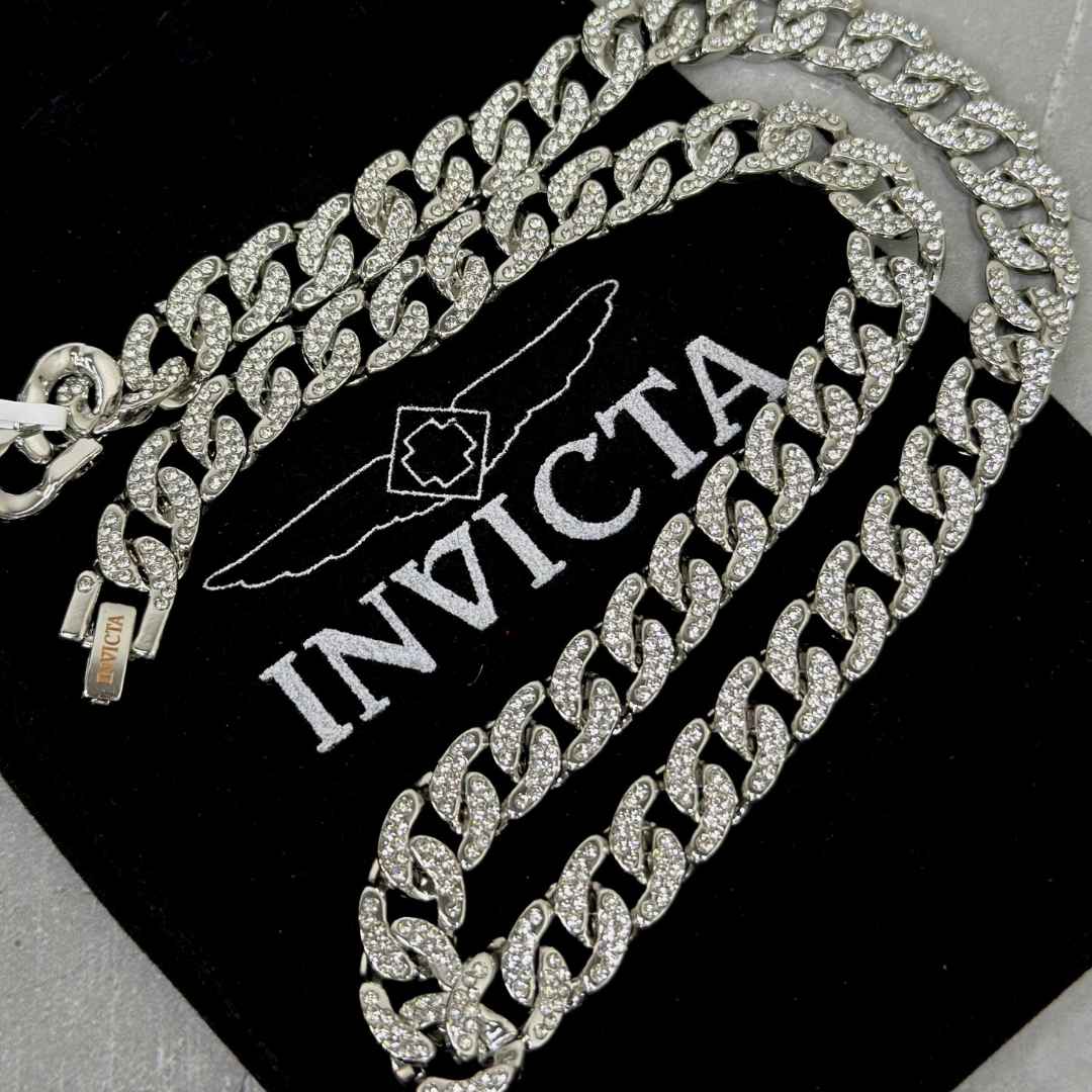 Collar Invicta Elements 80936 Cadena Cubana Plateada | INV-565