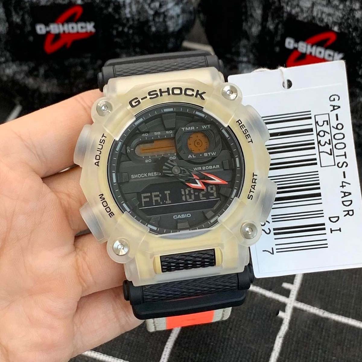 RELOJ G-SHOCK PREMIUN TRANSPARENTE CON NEGRO G-S-157