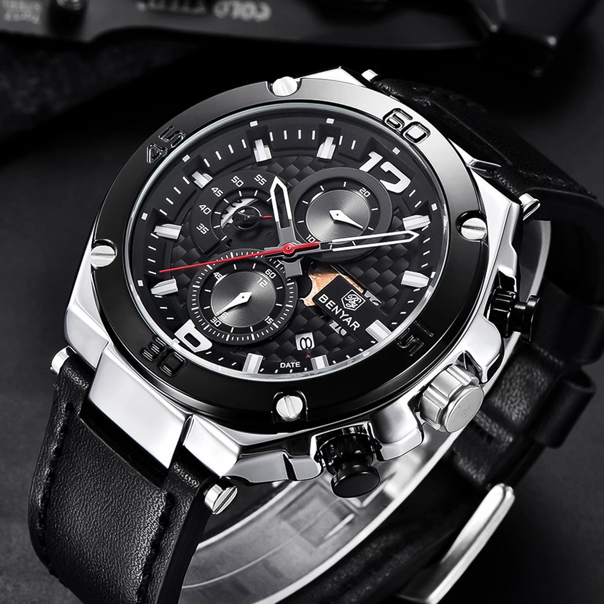 RELOJ BENYAR CUERO NEGRO BEN-4