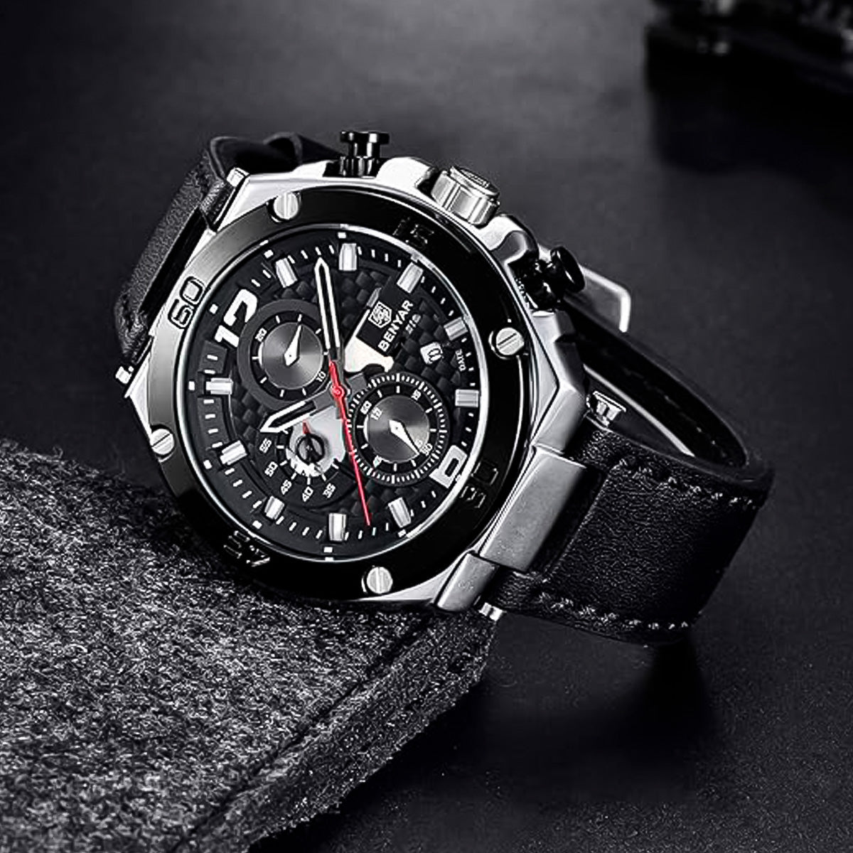 RELOJ BENYAR CUERO NEGRO BEN-4