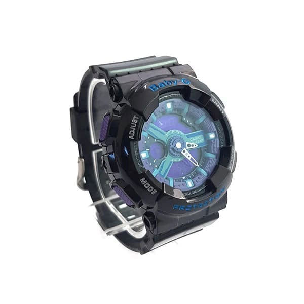 RELOJ BABY G NEGRO FONDO MORADO B-G-16