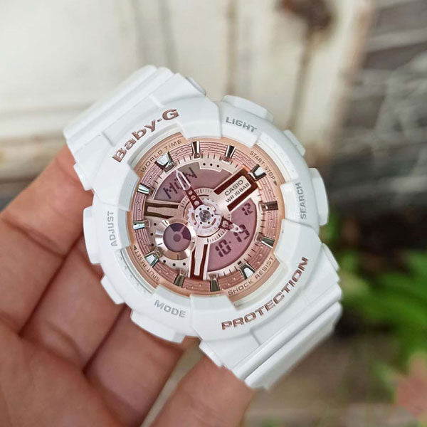 RELOJ BABY G BLANCO ROSA B-G-21