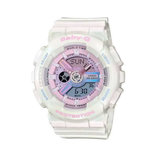 RELOJ BABY G BLANCO CON ROSA Y MULTICOLOR B-G-23