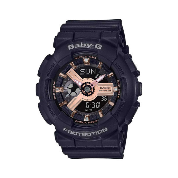 RELOJ BABY G NEGRO CON DORADO B-G-27