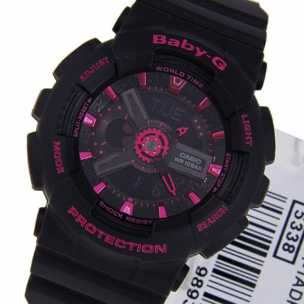 RELOJ BABY G NEGRO FUCSIA B-G-10