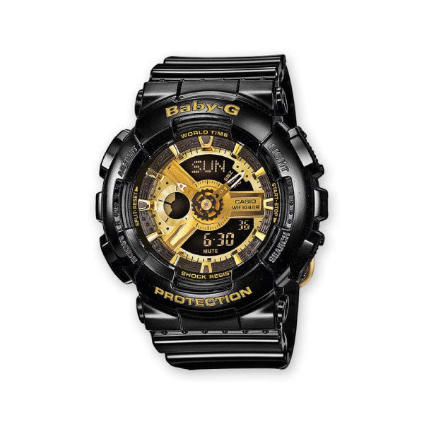 RELOJ BABY G NEGRO DORADO B-G-9