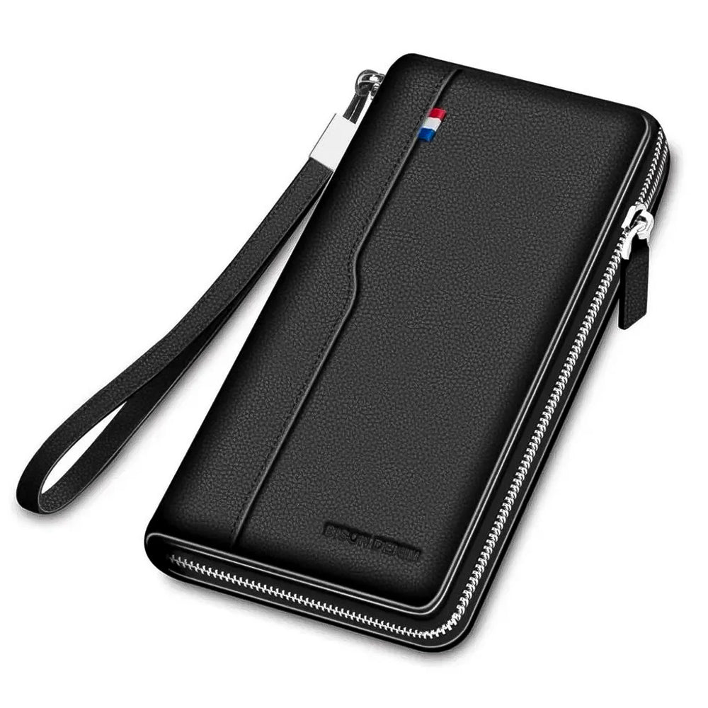Billetera Bison Denim BIS-4 Hombre Cuero Negro