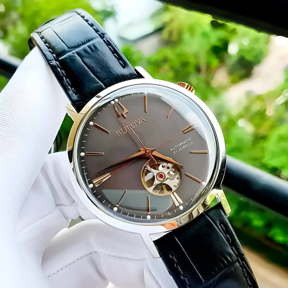 Reloj Bulova 98A187 Hombre Cuero Negro