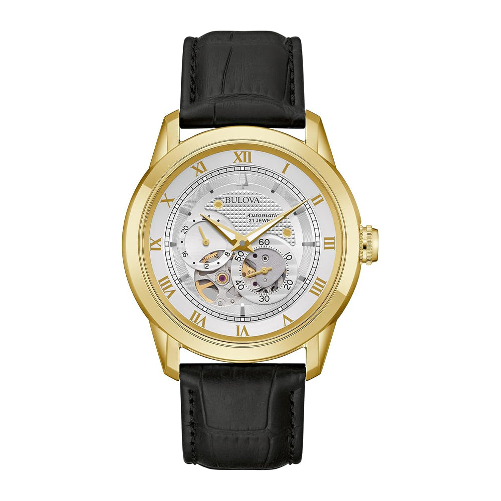 RELOJ BULOVA DORADO CON NEGRO 97A187 BUL-9