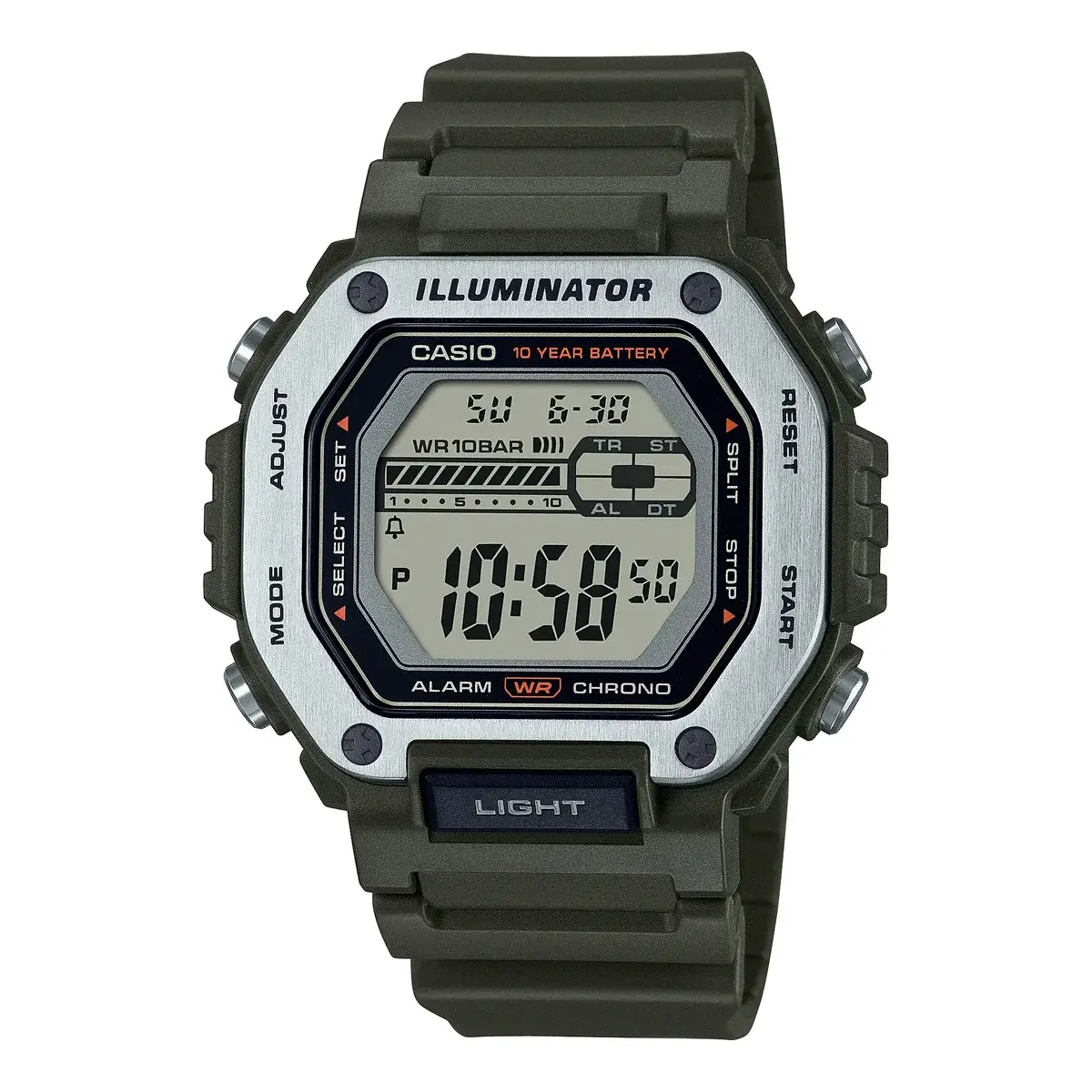 Reloj Casio MWD-110H-3AV Hombre Resina Verde | CAS-104