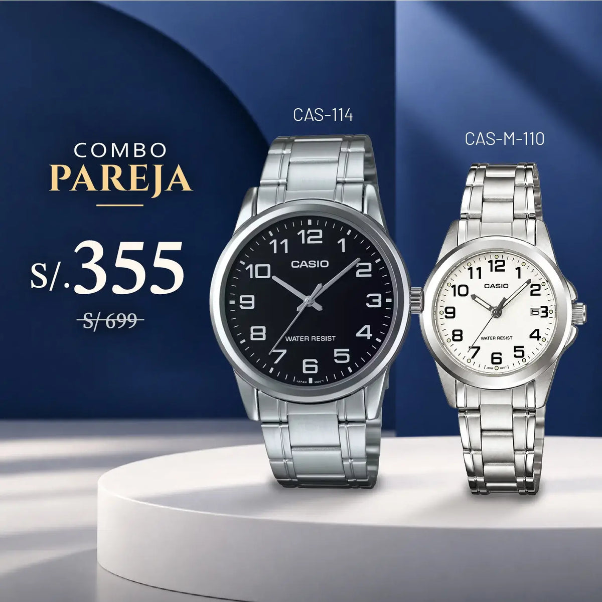 Relojes para Pareja: Casio MTP-V001D-1B y LTP-1215A-7B2