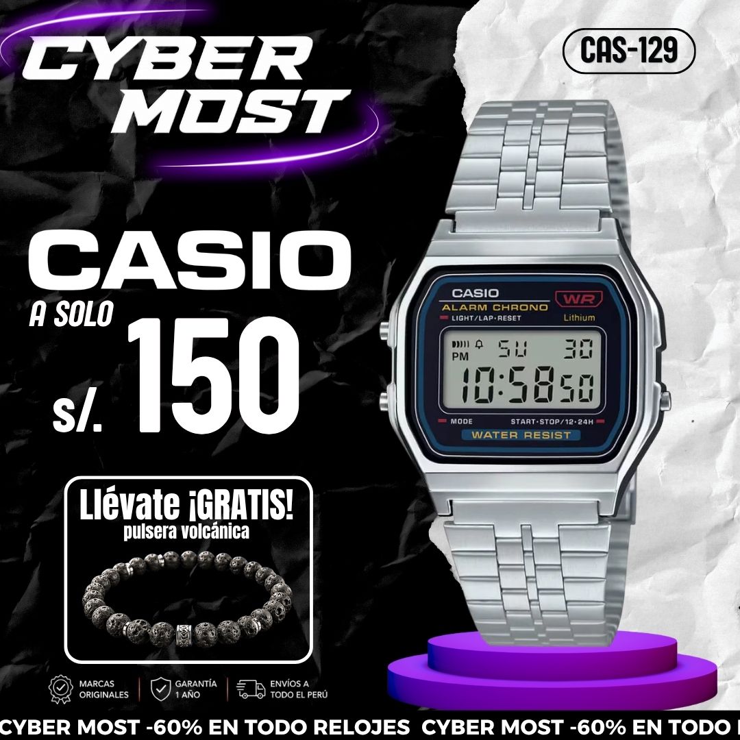 Reloj Casio A159W-N1D Hombre Acero Plateado