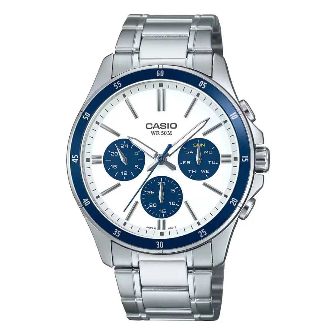 Reloj Casio MTP-1374D-7A2 Hombre Acero Plateado | CAS-142