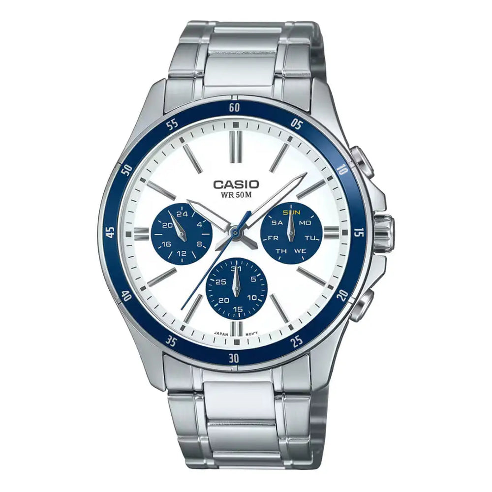 Reloj Casio MTP-1374D-7A2 Hombre Acero Plateado | CAS-142