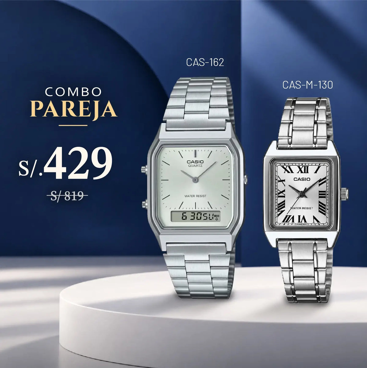 Relojes para Pareja: Casio AQ-230A-7AMQ y LTP-V007D-7B