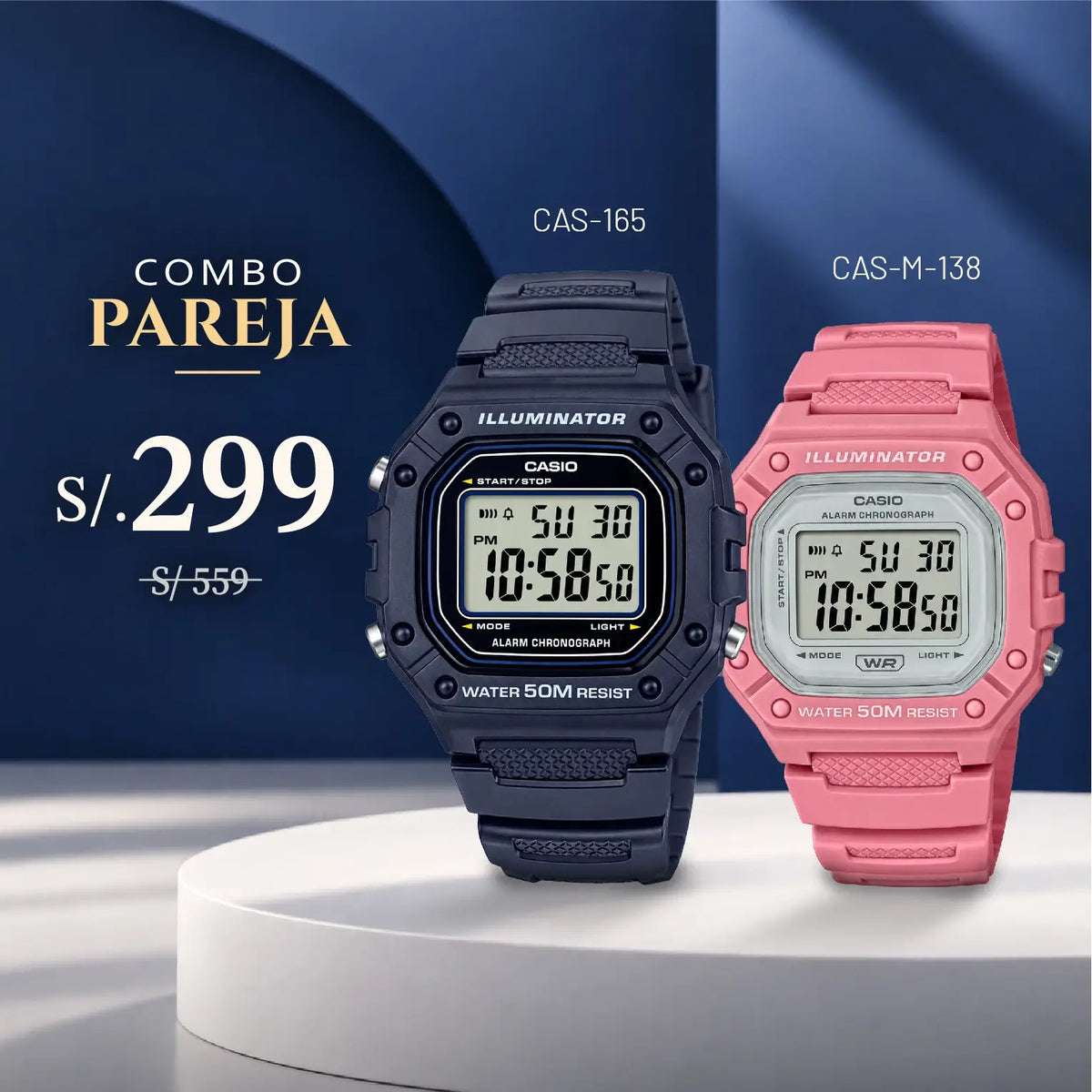 Relojes para Pareja: Casio W-218H-2A y W-218HC-4A