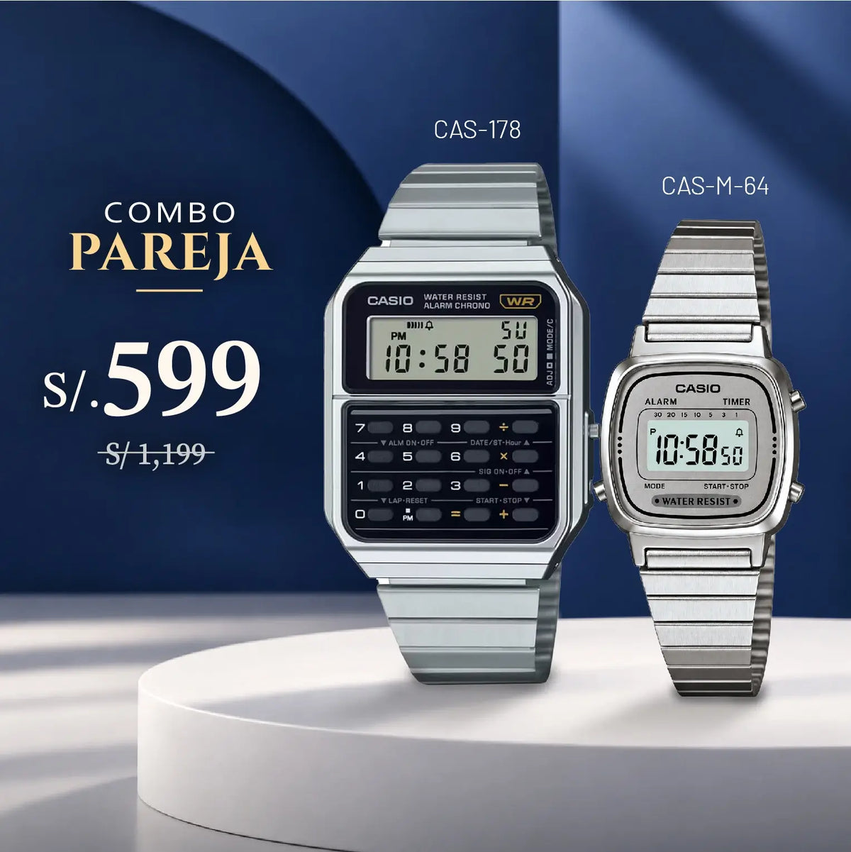 Relojes para Pareja: Casio CA-500WE-1A y LA670WA-7D