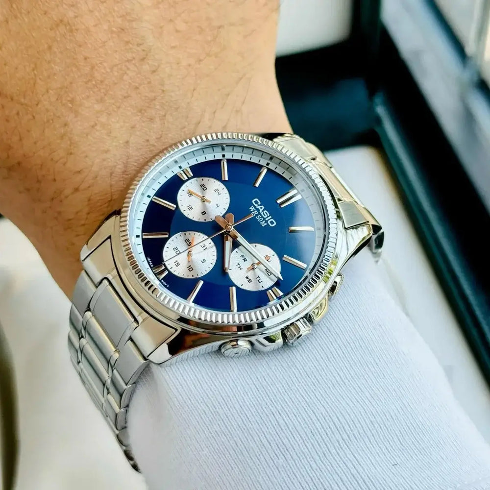Reloj Casio MTP-1375D-2A1 Hombre Acero Azul