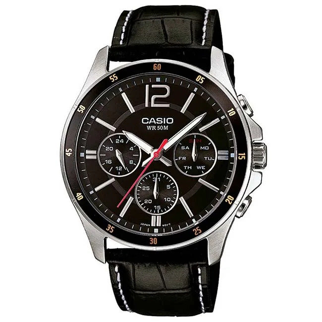 Reloj Casio MTP-1374L-1A Hombre Cuero Negro