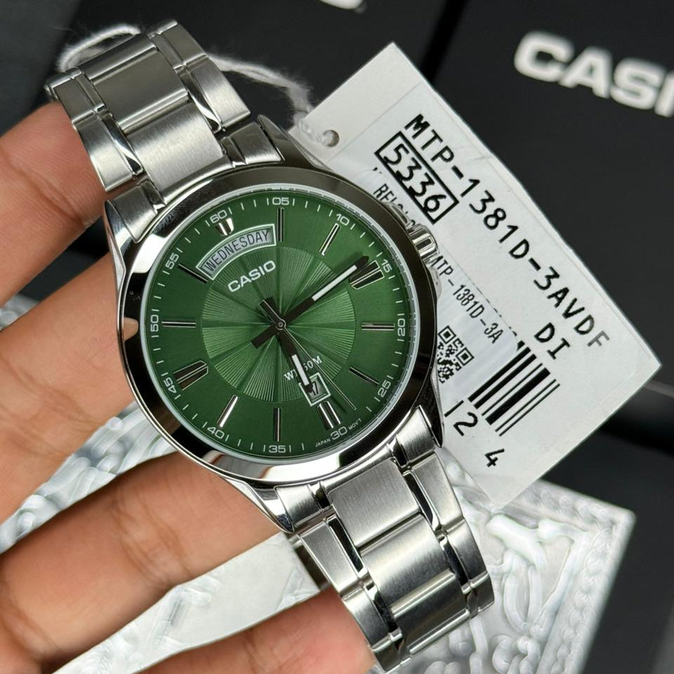 Reloj Casio MTP-1381D-3AV Hombre Acero Verde