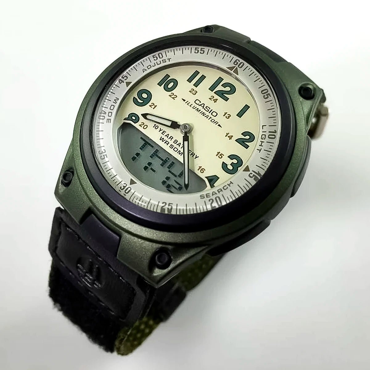 RELOJ CASIO NEGRO-VERDE AW-80V-3BV CAS-43