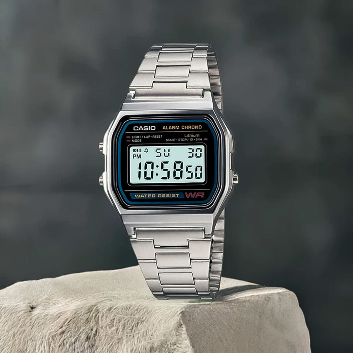 RELOJ CASIO PLATEADO A158WA-1CR  CAS-54