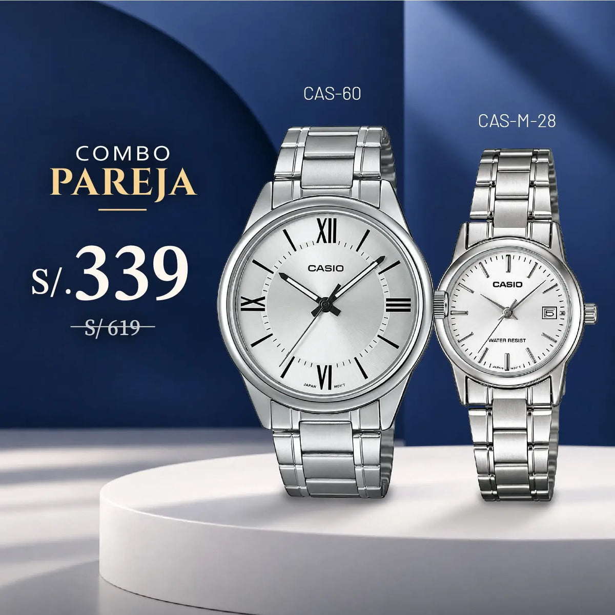 Relojes para Pareja: Casio MTP-V005D-7B5UDF y LTP-V002D-7A