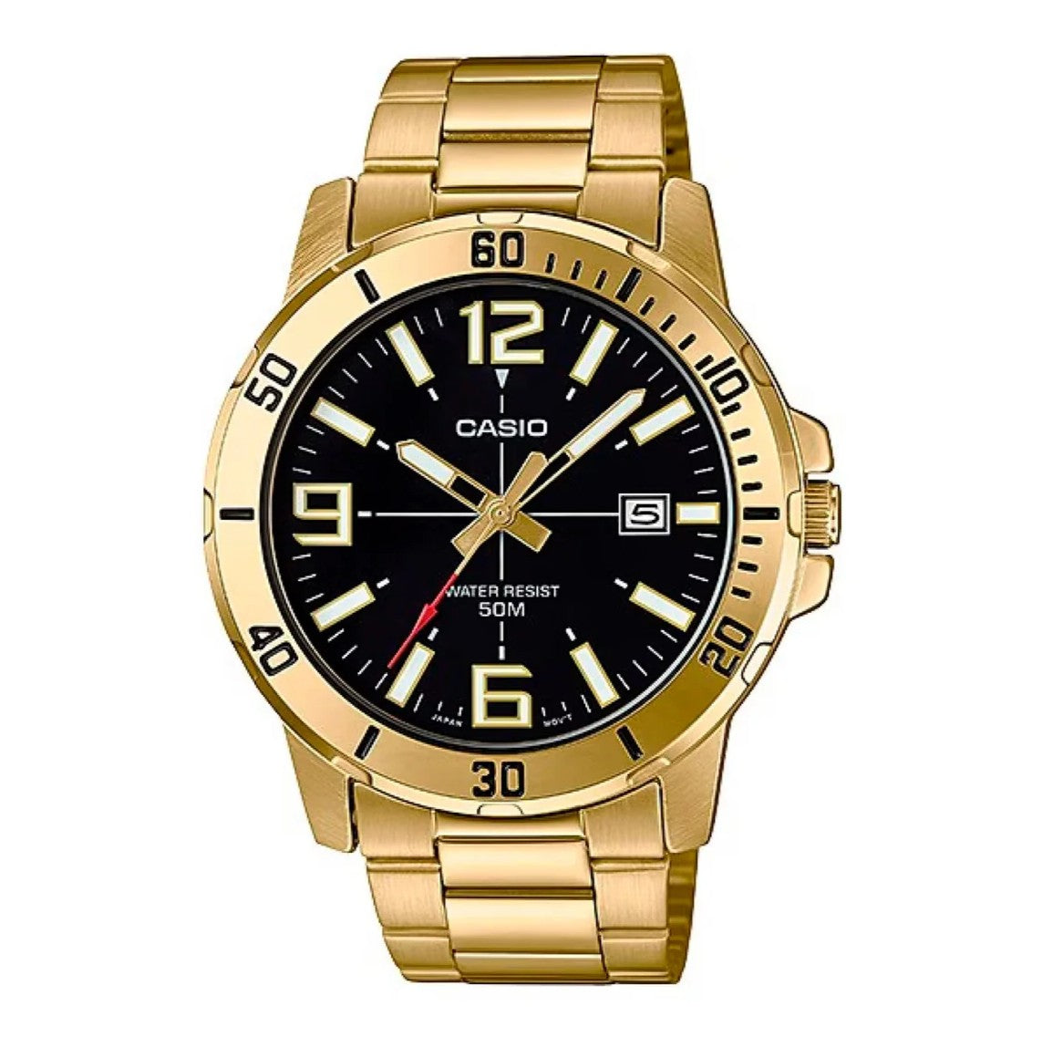 Reloj Casio MTP-VD01G-1B Hombre Acero Dorado | CAS-84
