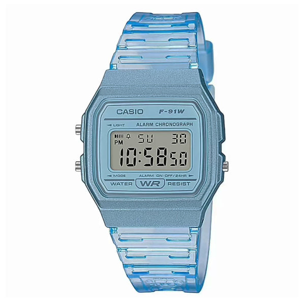 Reloj Casio F-91WS-2D Mujer Resina Celeste