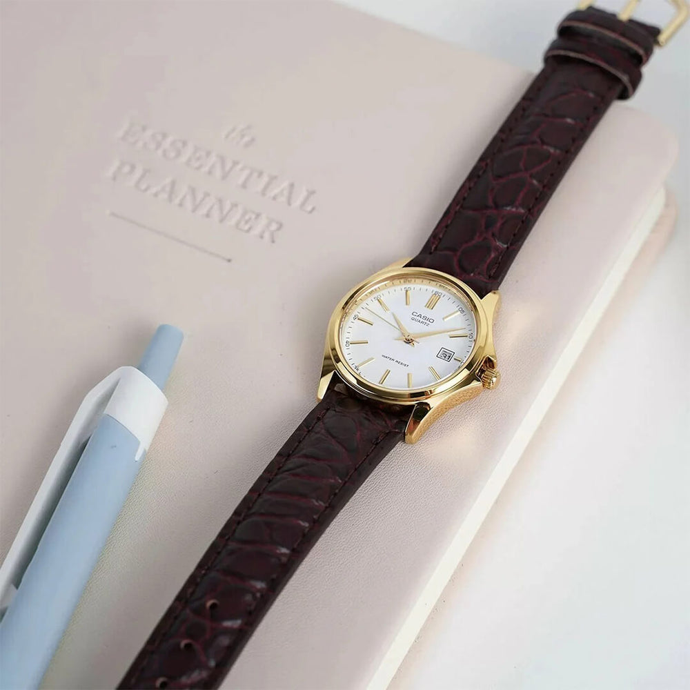 Reloj Casio LTP-1183Q-7A Mujer Cuero Marrón