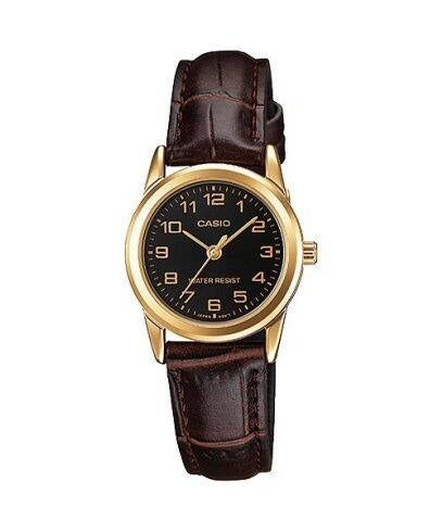 Reloj Casio LTP-V001GL-1B Mujer Cuero Marrón | CAS-M-25