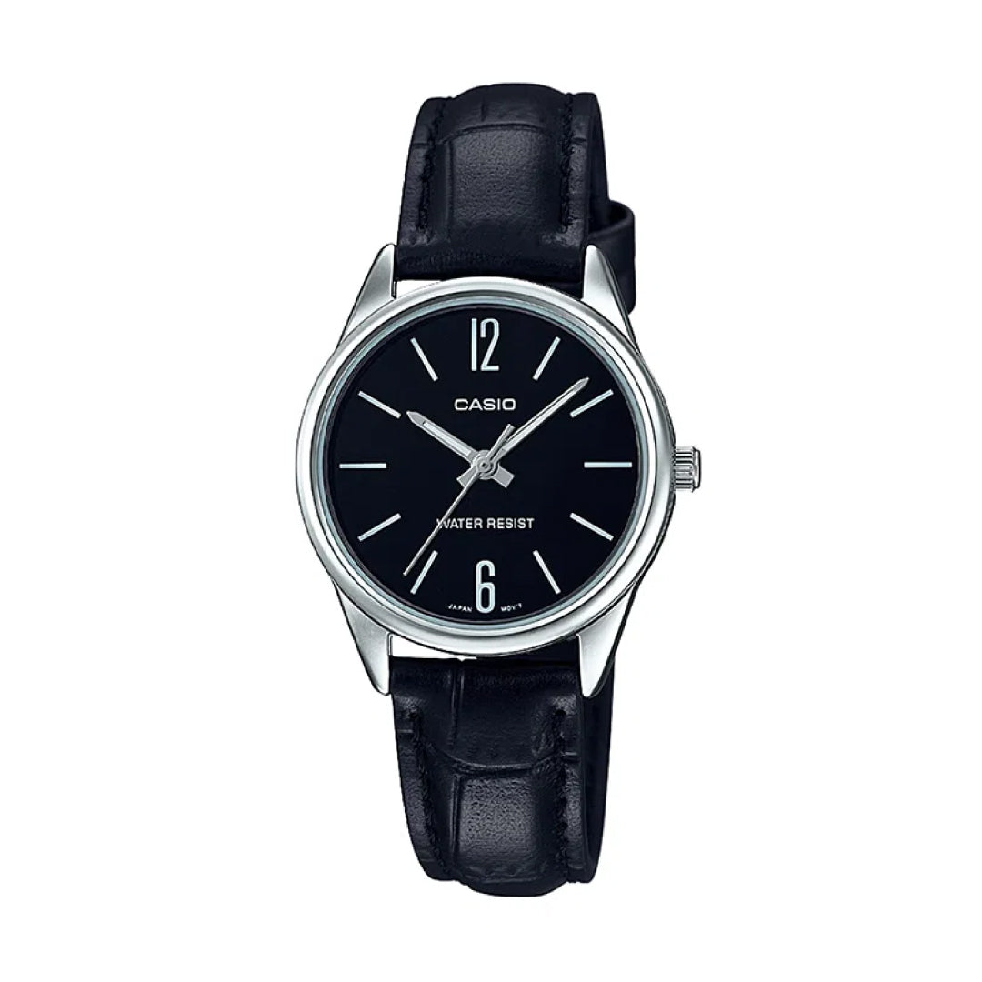 Reloj Casio LTP-V005L-1B Mujer Cuero Negro | CAS-M-60