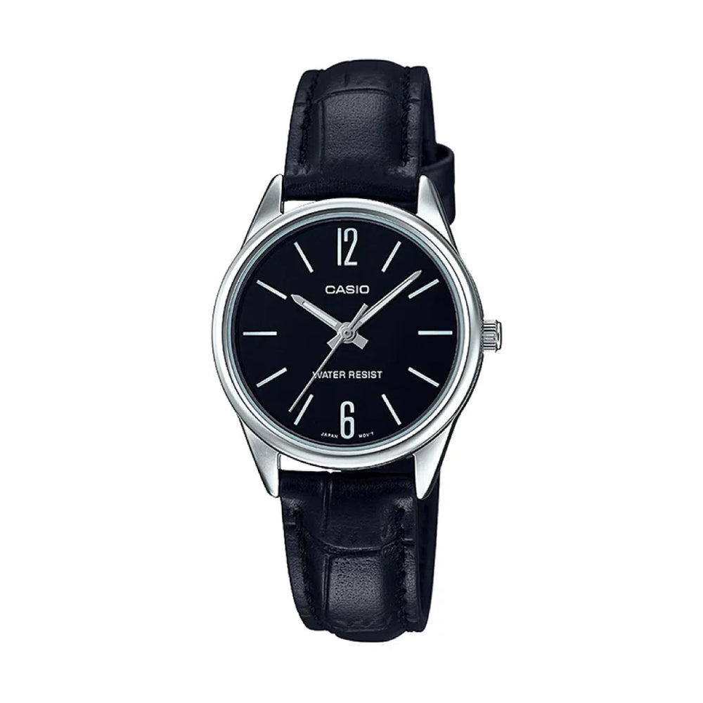 Reloj Casio LTP-V005L-1B Mujer Cuero Negro | CAS-M-60