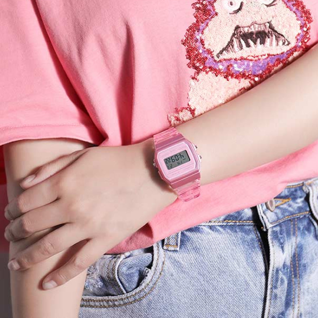 Reloj Casio F-91WS-4D Mujer Resina Rosado | CAS-M-61