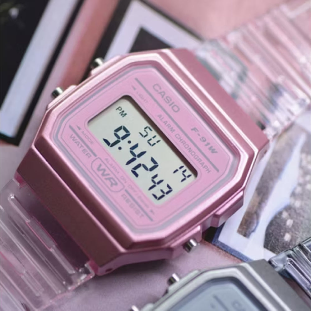 Reloj Casio F-91WS-4D Mujer Resina Rosado