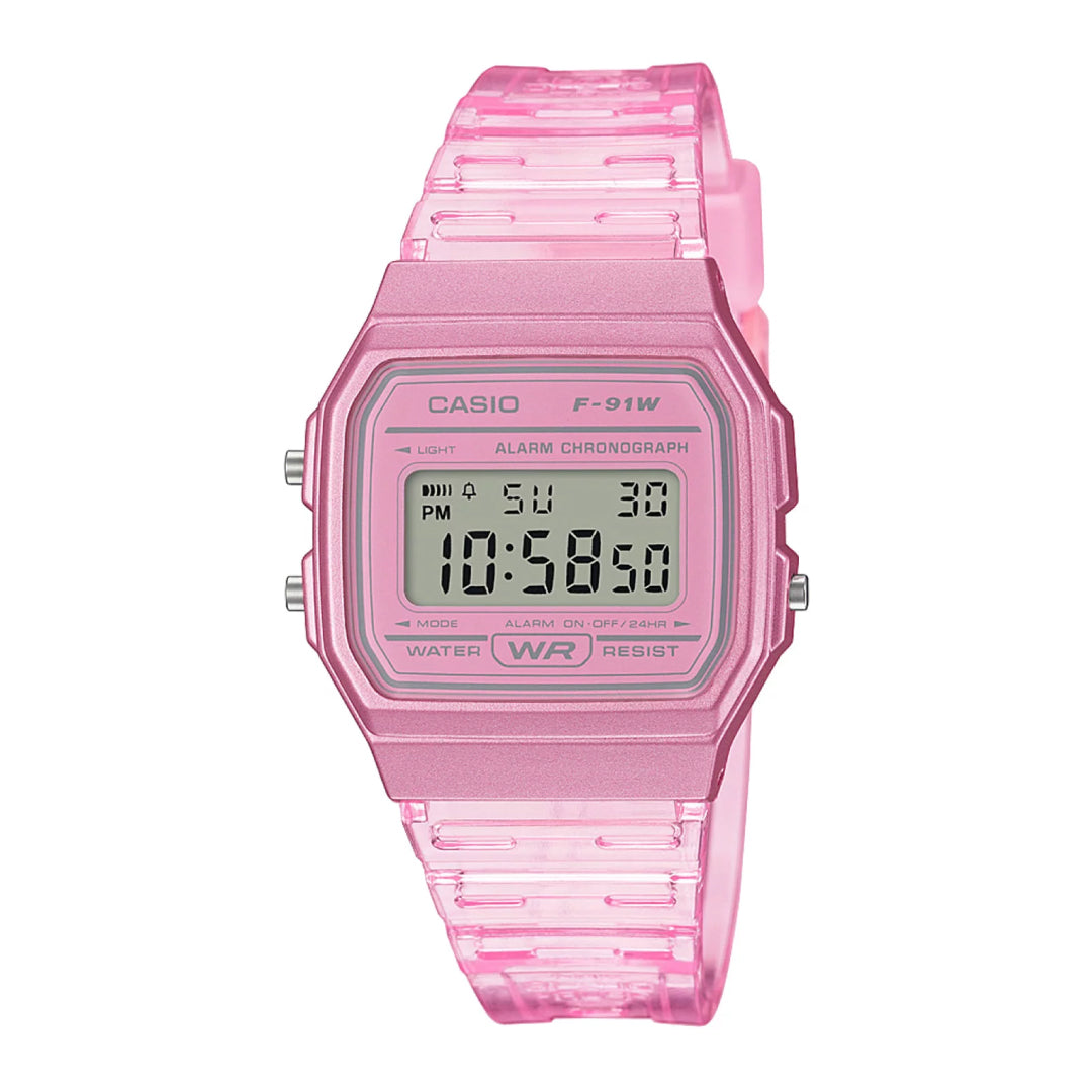 Reloj Casio F-91WS-4D Mujer Resina Rosado | CAS-M-61