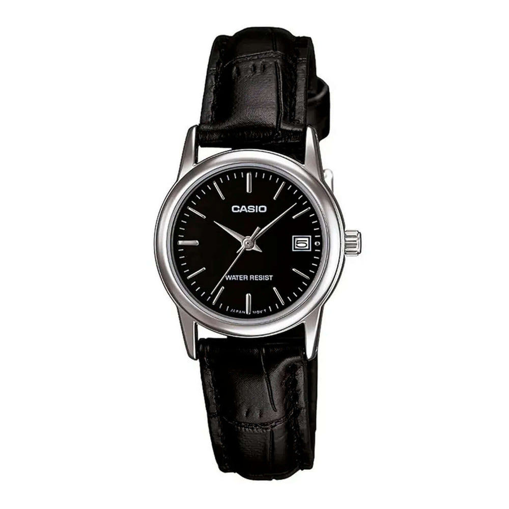 Reloj Casio LTP-V002L-1AUDF Mujer Cuero Negro | CAS-M-91